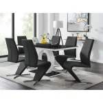 Scottsmoor+Modern+High+Gloss+Halo+6+Seater+Dining+Table+Set+with+Luxury+Faux+Leather+Dining+Chairs (1)